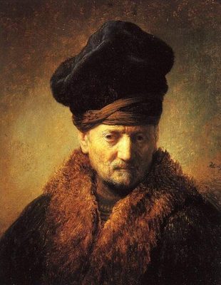 Vieillard au bonnet et fourrure, par Rembrandt van Rijn