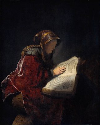 Mère de Rembrandt en prophètesse Anne, par Rembrandt van Rijn
