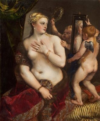 Vénus au miroir, par Titien