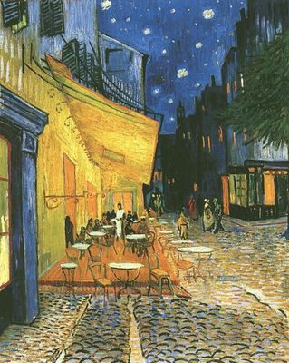 Terrasse du café, le soir : par Vincent Van Gogh