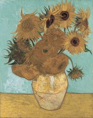 Tournesols dans un vase, par Vincent Van Gogh