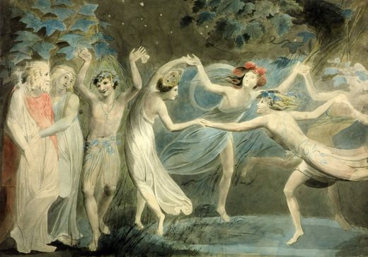 Obéron, Titania et Puck : La danse avec Les fées, par William Blake