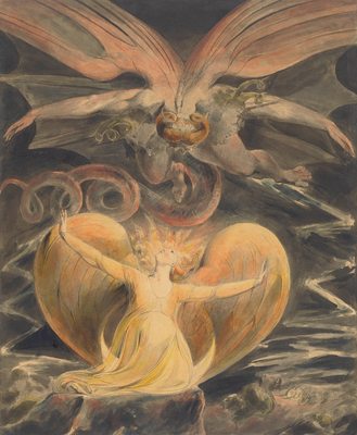 Le Grand Dragon Rouge en vol et la femme aux habits de Soleil, par William Blake
