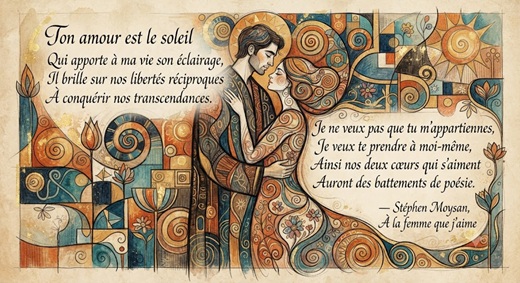 Ton amour est le soleil, IA à la manière de Klimt
