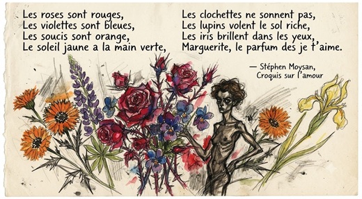 Les roses, IA à la manière d'Egon Schiele