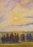 Camille Pissarro : Coucher de soleil à Eragny
